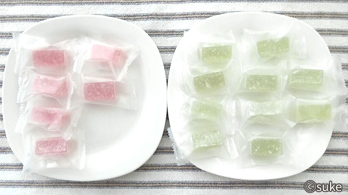 金城製菓 長野県産ナガノパープル&シャインマスカット寒天ゼリーの1袋に入っている個数の画像