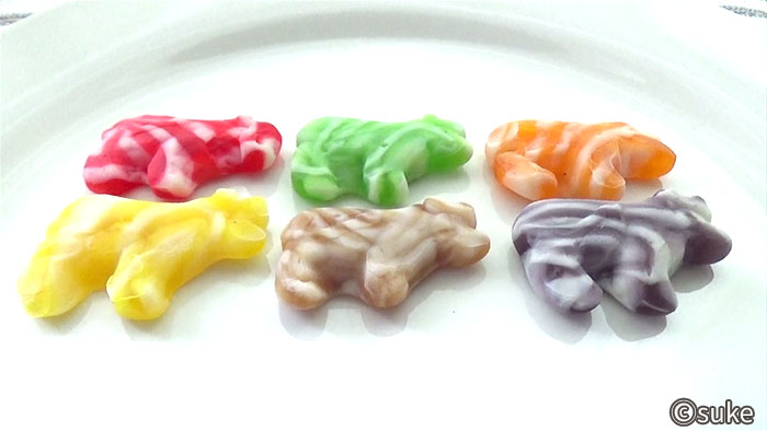ユピ カラフルモーモーグミ 優しいイチゴ味の6色のグミ画像