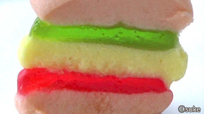 ユピ ランチセットグミ バーガーの断面拡大画像
