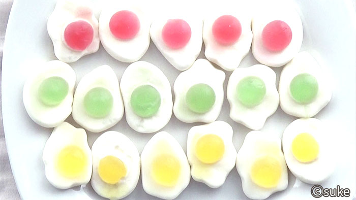 ハリボー フライドエッグ 3色の目玉焼き型のグミ画像