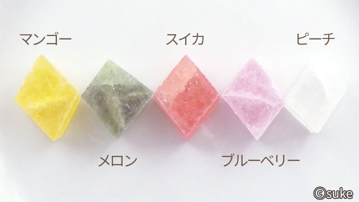 岡伊三郎商店 いろどり宝石菓の5種類の味紹介画像